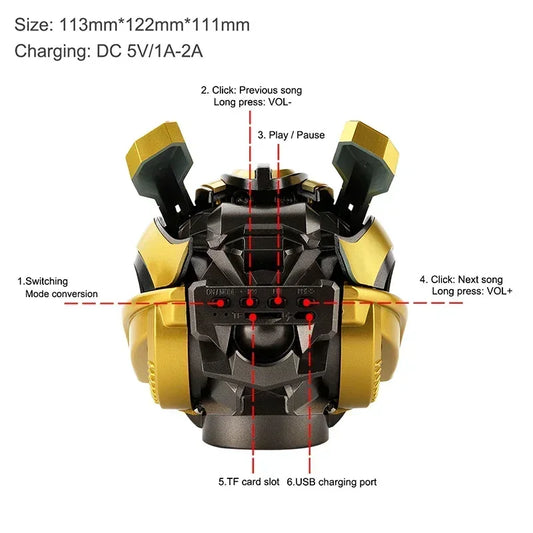 Transformers Bumblebee Bluetooth Speaker – Dual Speakers, LED, Heavy Bass