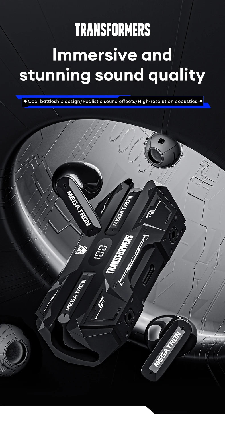 Choice Transformers TF-T51 Bluetooth 5.4 Gaming Headset – Wireless with LED & AI Translator
