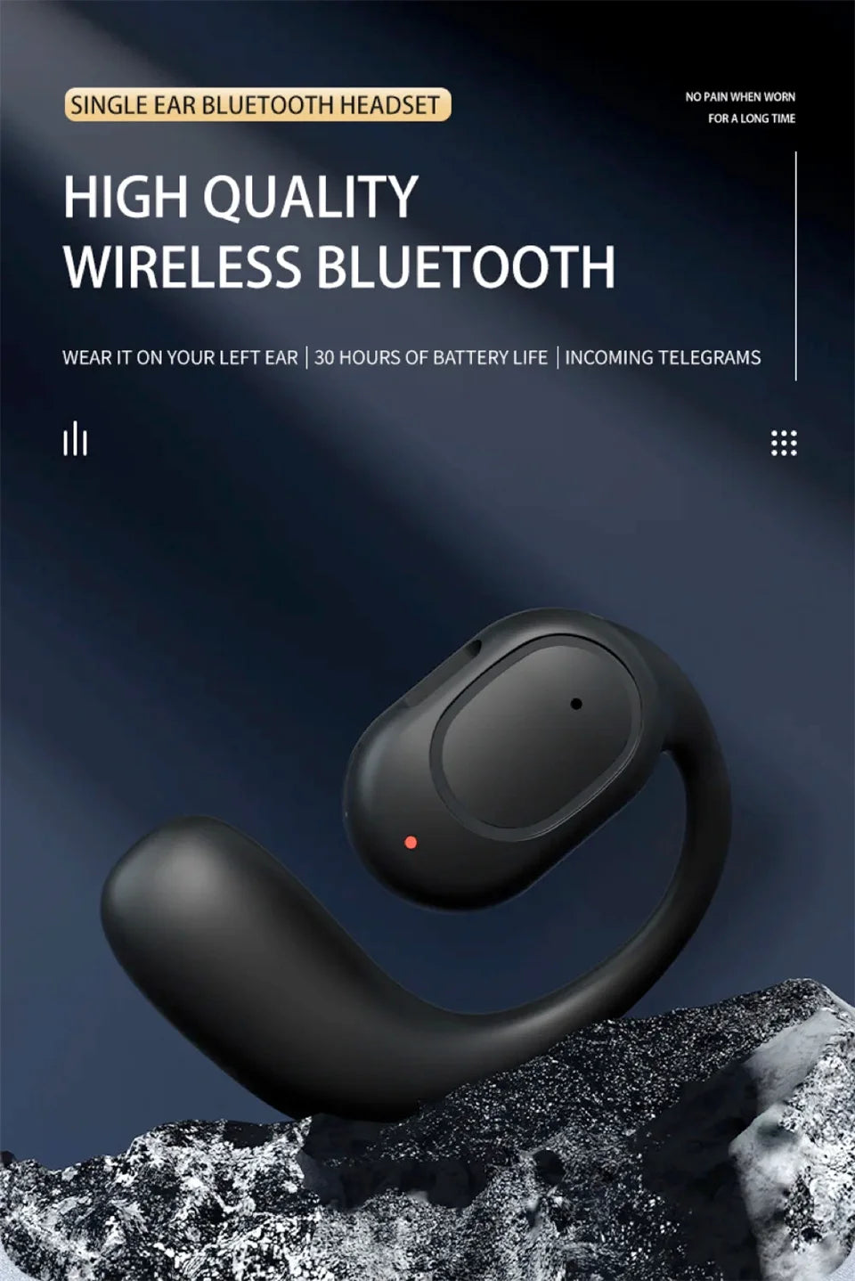 Wireless Bone Conduction Headphones – Bluetooth, Mic, Noise Cancelling