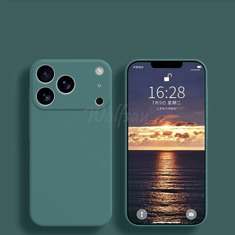 Liquid Silicone TPU iPhone Case – Plain & Protective (iPhone 17 Series/Air/Pro Max)