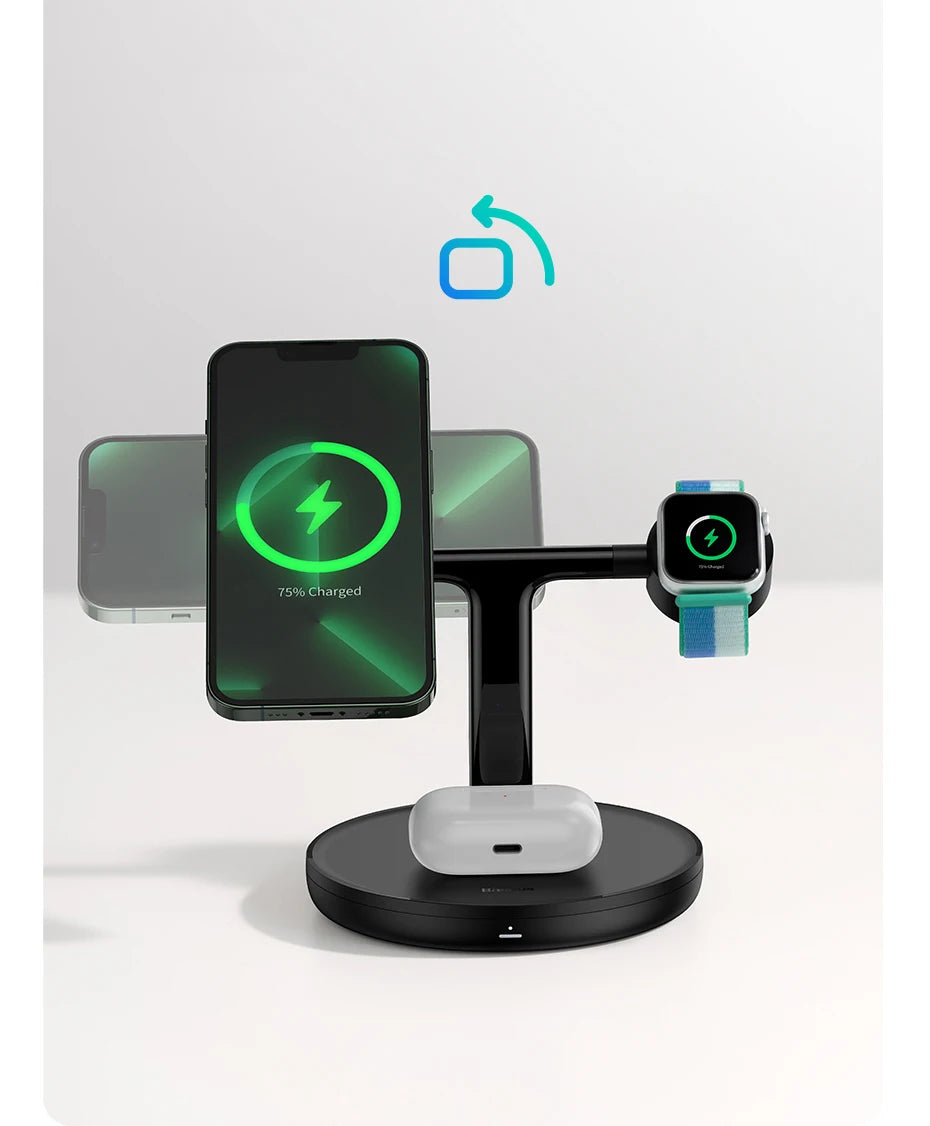Baseus 3-in-1 20W Magnetic Wireless Charger – iPhone, AirPods & Apple Watch
