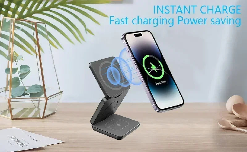 3-in-1 Foldable Magnetic Wireless Charger – iPhone, iWatch & AirPods