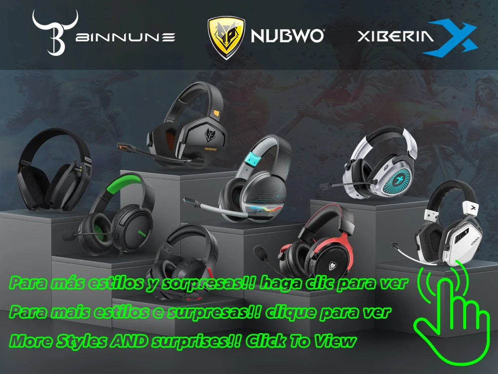 BINNUNE BW06 Wireless Gaming Headset – 2.4GHz & Bluetooth, Mic for PS5/PC