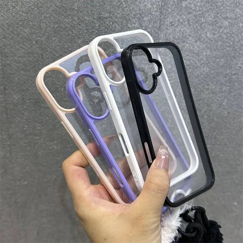 Luxury Candy Color Bumper Case – Transparent Shockproof iPhone 7–16
