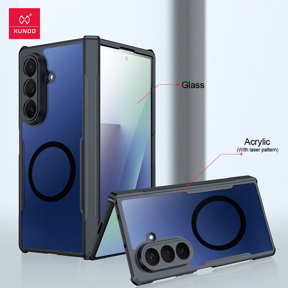 Xundd Galaxy Z Fold 3–7 Case – Hinge Protection + Built-in Screen Protector