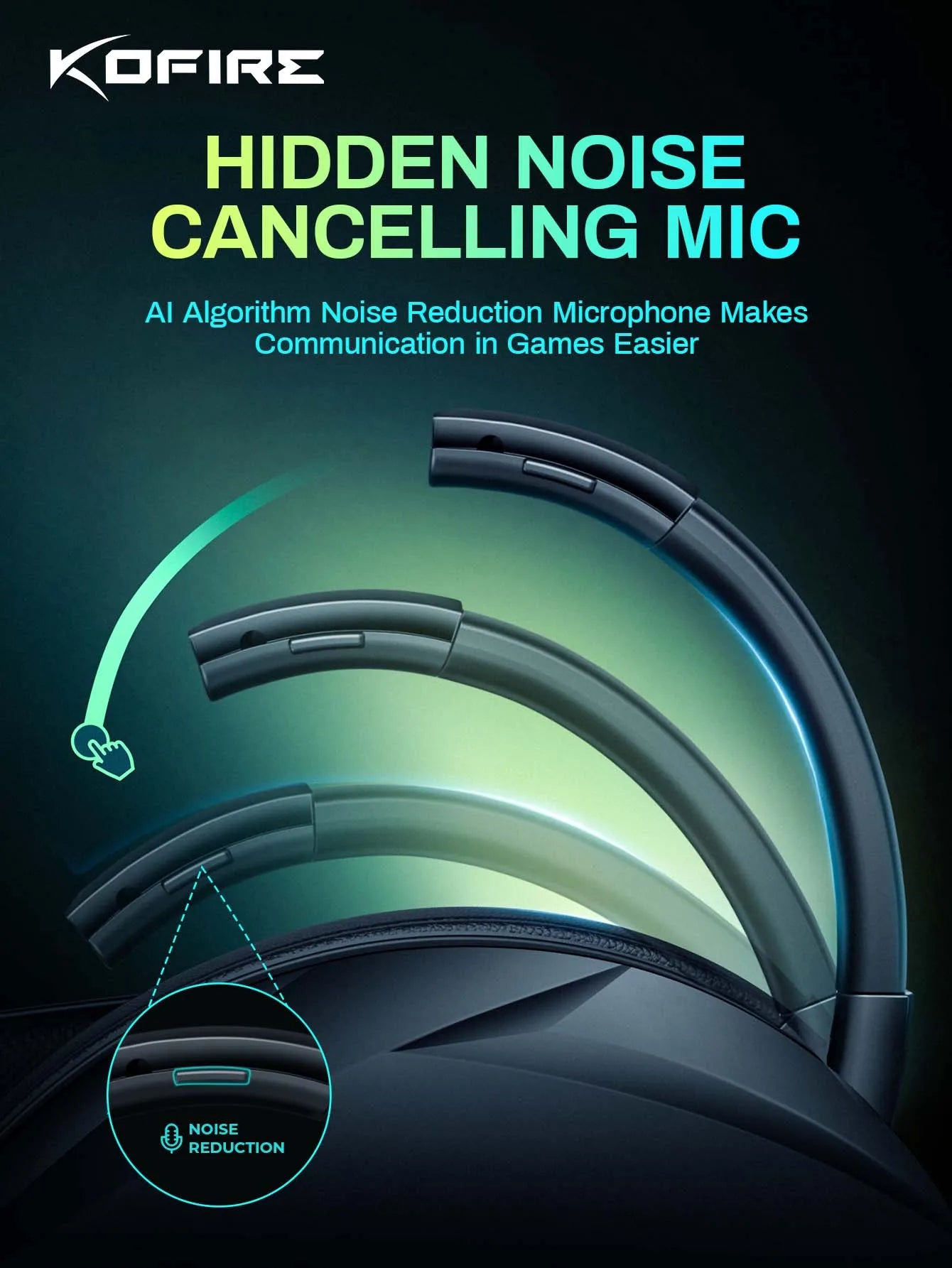 Kofire UG-06 Gaming Headset – Wireless 2.4G/Bluetooth, RGB, Low Latency