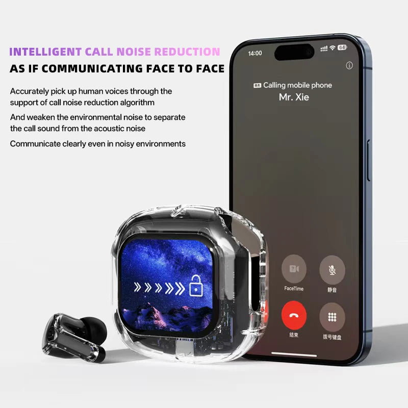 Smart Translation Headphones – Wireless Bluetooth Earbuds with Touch Screen & HiFi Audio