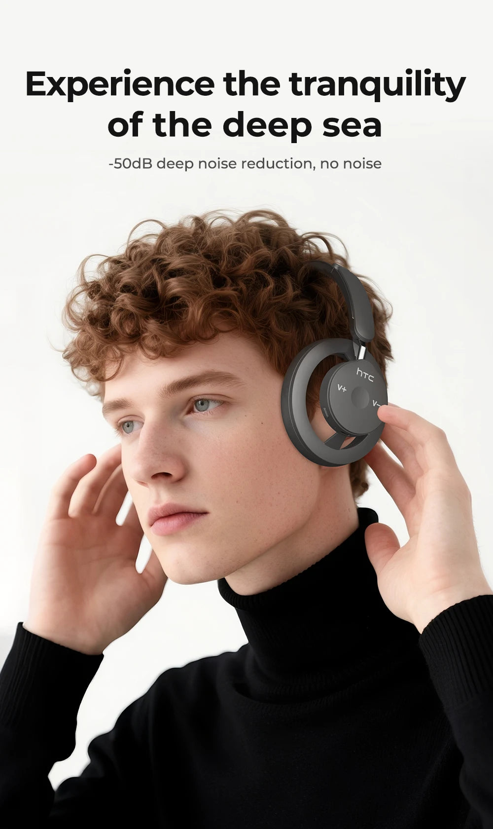 HTC HP06 Bluetooth 6.0 Wireless Open-Ear Headphones – Foldable & Lightweight