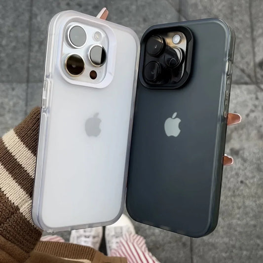 Luxury Transparent Matte Case – Bumper Cover for iPhone 11–16 Pro/Max