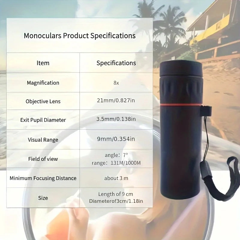 2025 2000X25 HD Monocular Telescope – Compact & Portable
