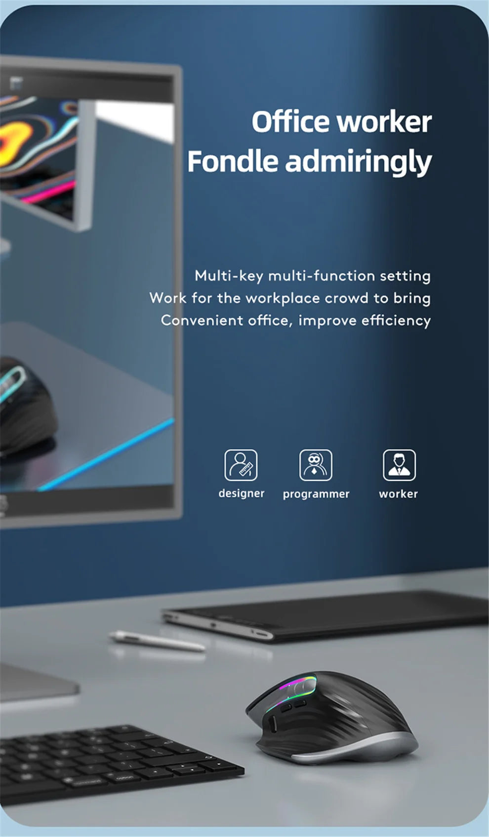 2.4G Wireless Bluetooth RGB Mouse – Rechargeable & Ergonomic