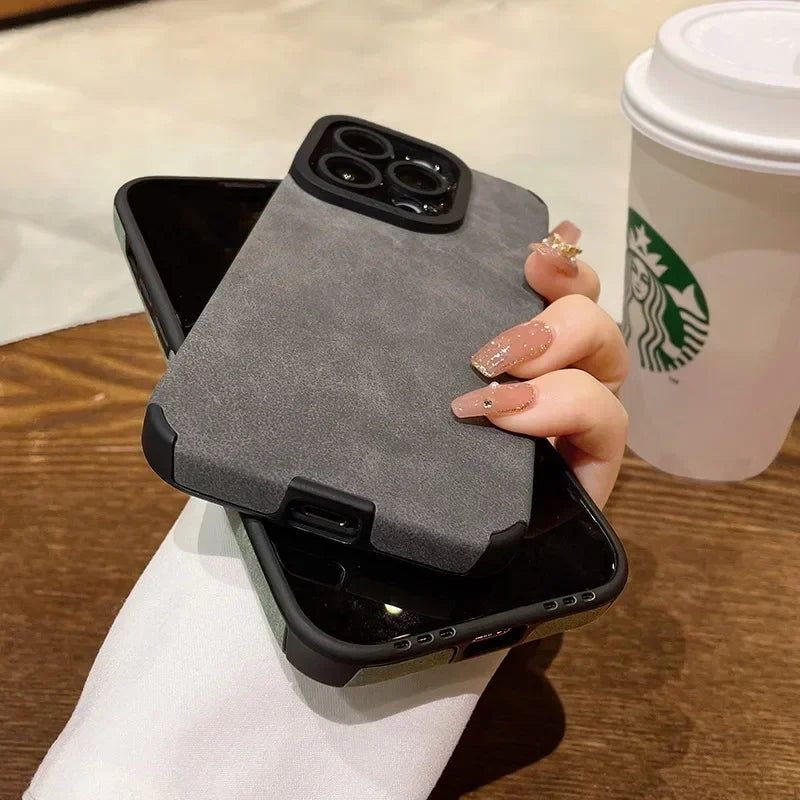 Fashion Fur Leather Phone Case – Full Lens Protection for iPhone 11–16 Pro/Max