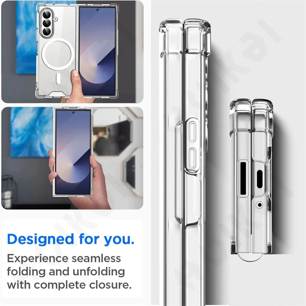 Transparent Magnetic Shockproof Case – Samsung Galaxy Z Fold 3–7