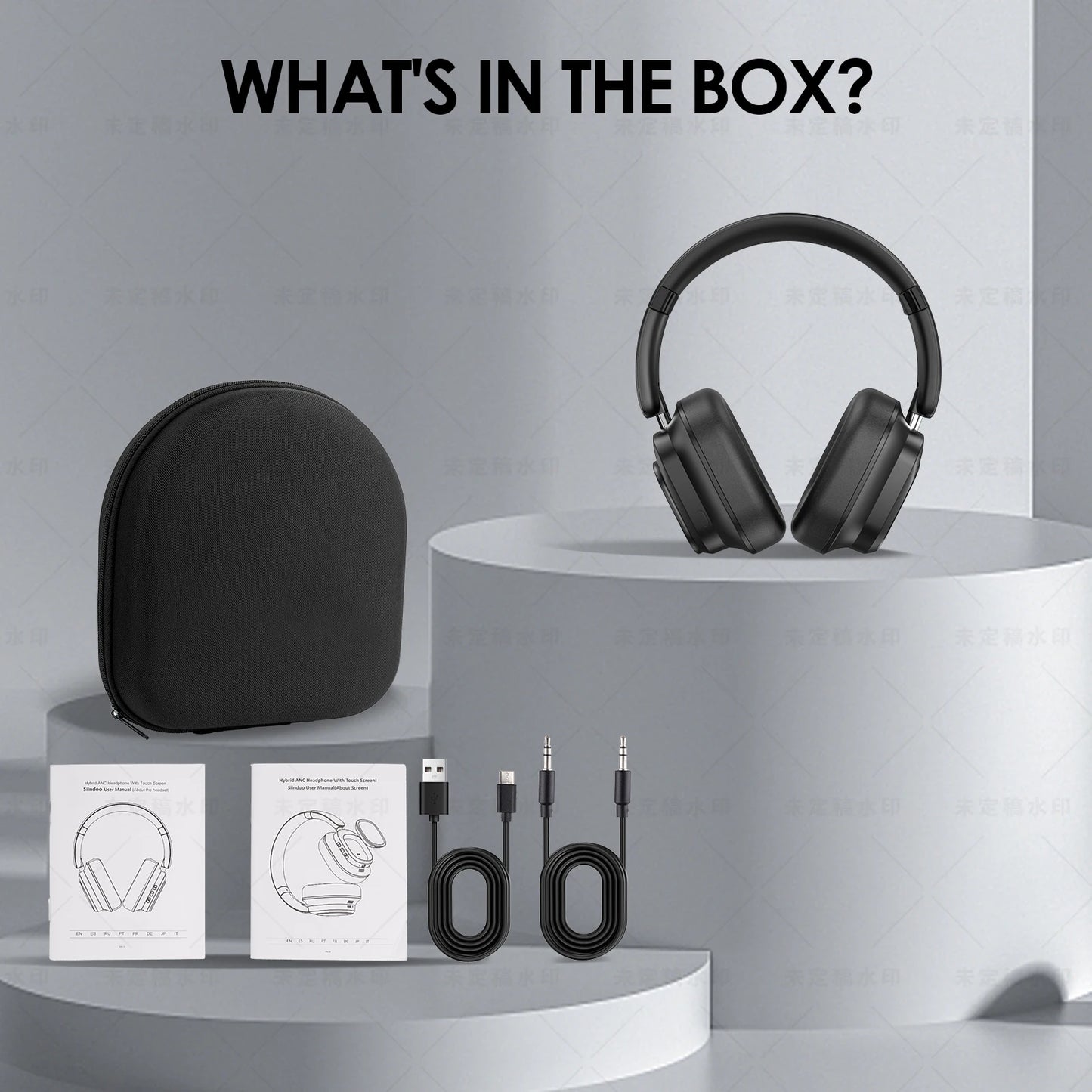 Siindoo JH-ANC930Plus Wireless Headphones – Hybrid ANC, Touch Control, LED Screen