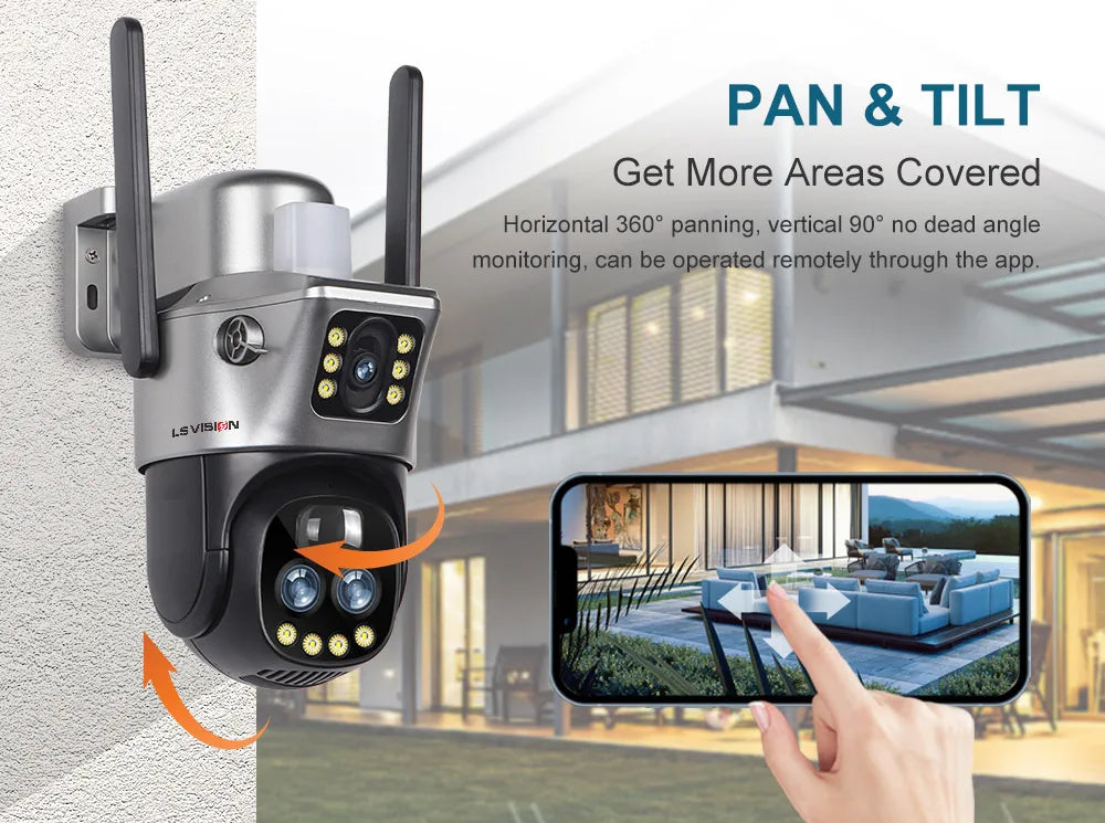 LS Vision V380 Dual Lens Solar Camera – 8MP 4K, 10X Zoom, WiFi/4G