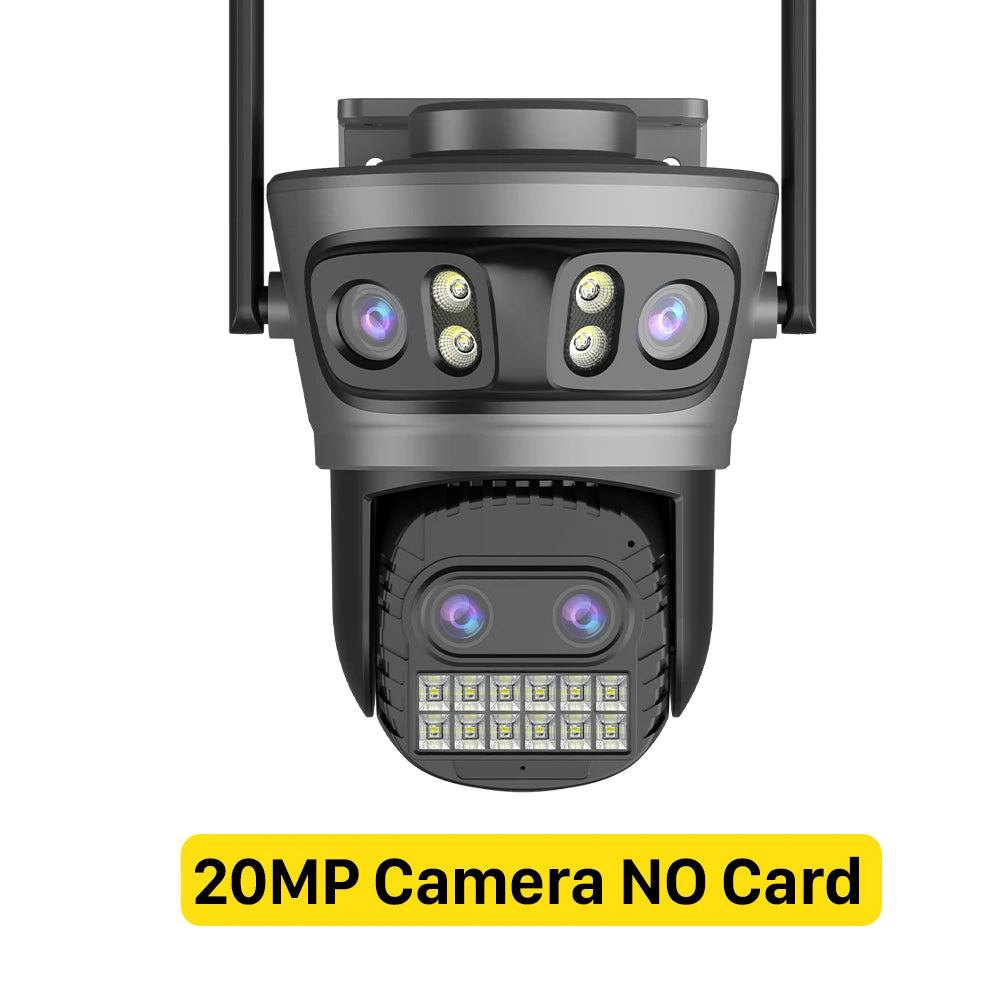 20MP Outdoor WiFi Camera – 4 Lens, 10X Zoom, Auto Tracking