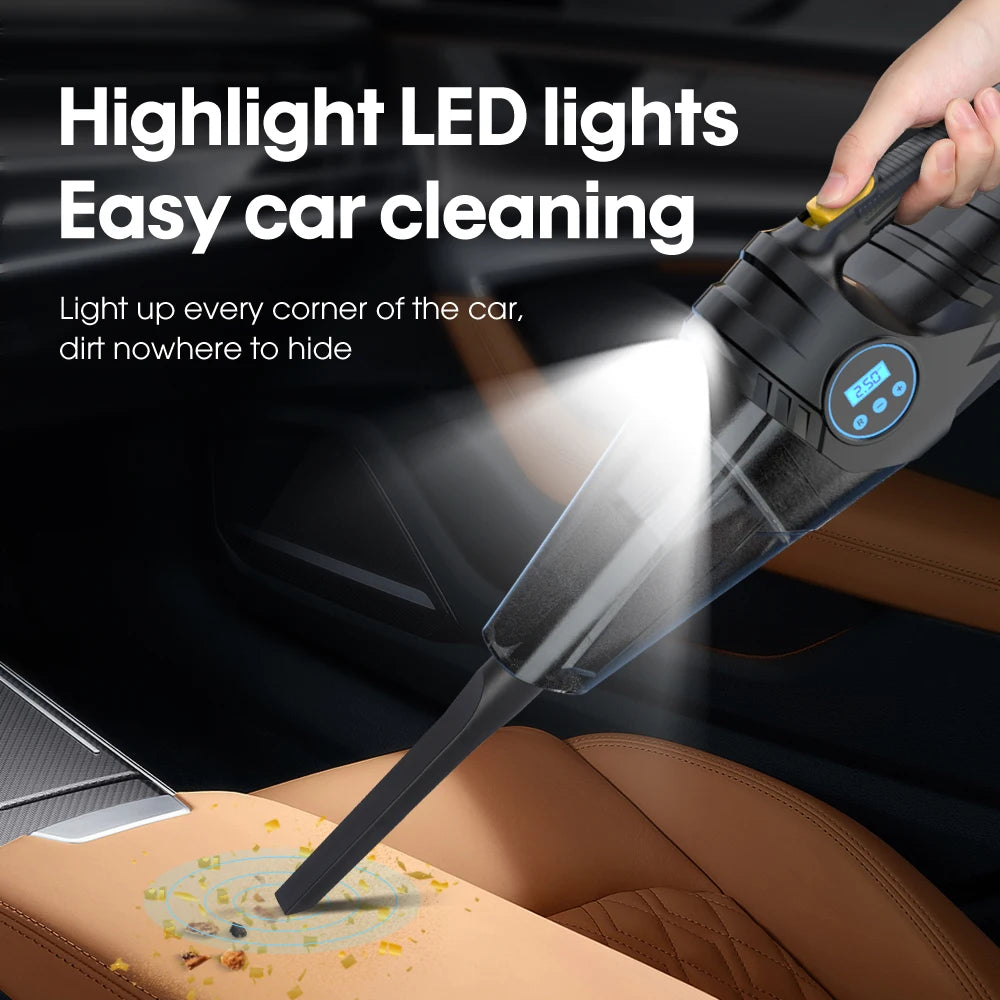Car Tire Inflator & Vacuum Cleaner – Dual-Use 12V Portable Air Pump