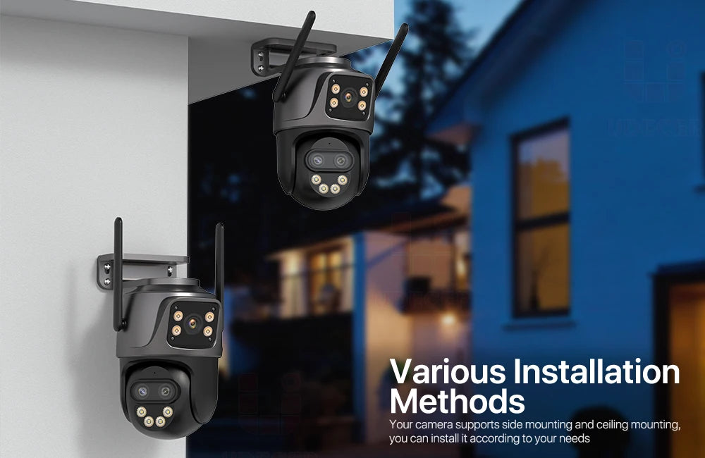 6K 9MP Outdoor WiFi Camera – Triple Lens, Dual Screen, PTZ Auto Tracking