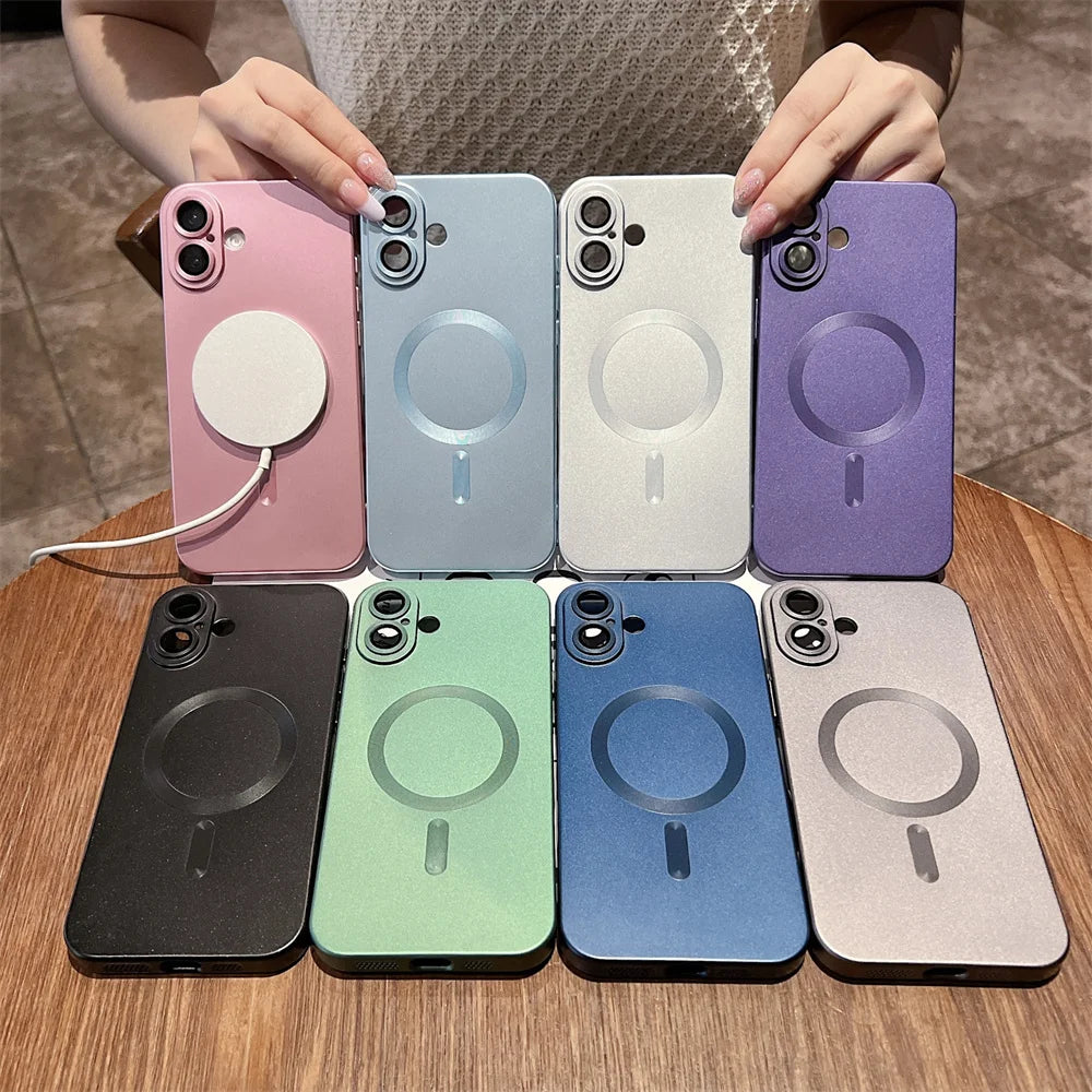 Matte Soft Silicone MagSafe Case – Shockproof TPU for iPhone 11–16 Pro/Max