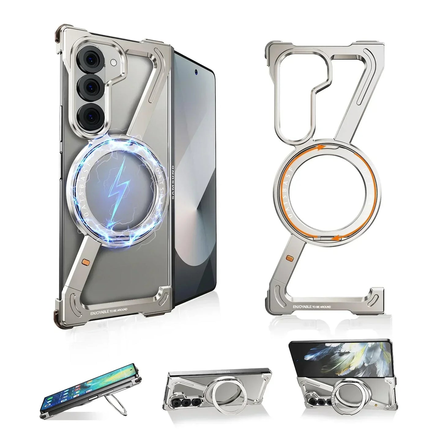 Samsung Z Fold 7 Case – Frameless, Magnetic Stand & Shockproof