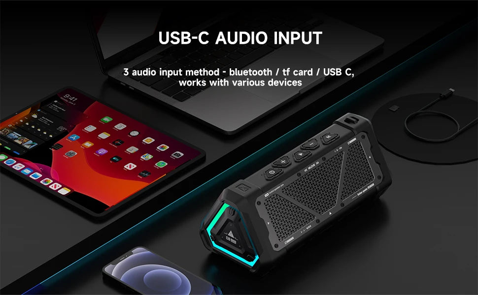MLOVE P3 Outdoor Bluetooth Speaker – 40W, IPX7 Waterproof, RGB Light