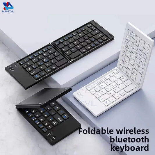 MINGCVIL Mini Foldable Bluetooth Keyboard – Slim, Portable, Rechargeable