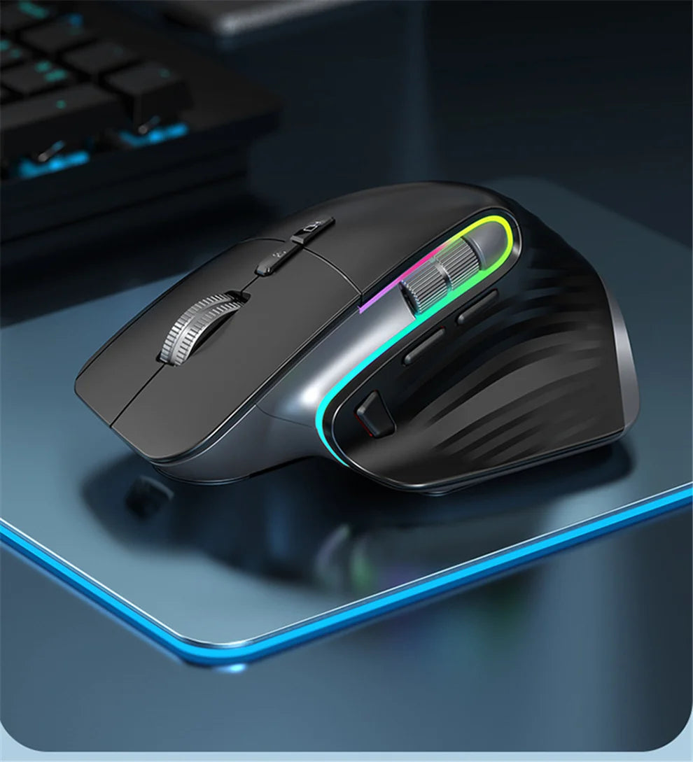 2.4G Wireless Bluetooth RGB Mouse – Rechargeable & Ergonomic