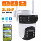6K HD PTZ Outdoor WiFi Camera – 3 Lens, Auto Tracking Security