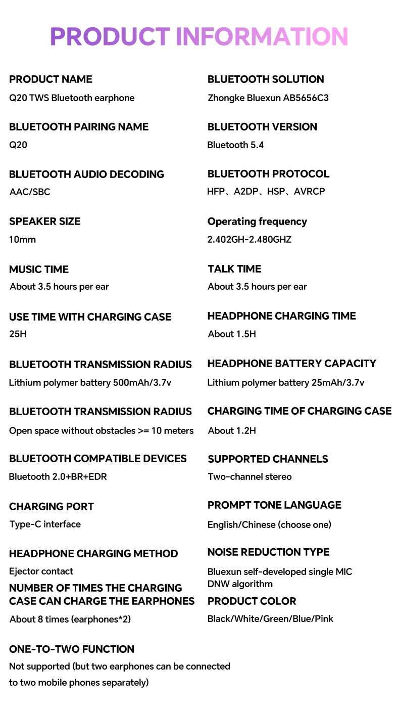 Smart Translation Headphones – Wireless Bluetooth Earbuds with Touch Screen & HiFi Audio