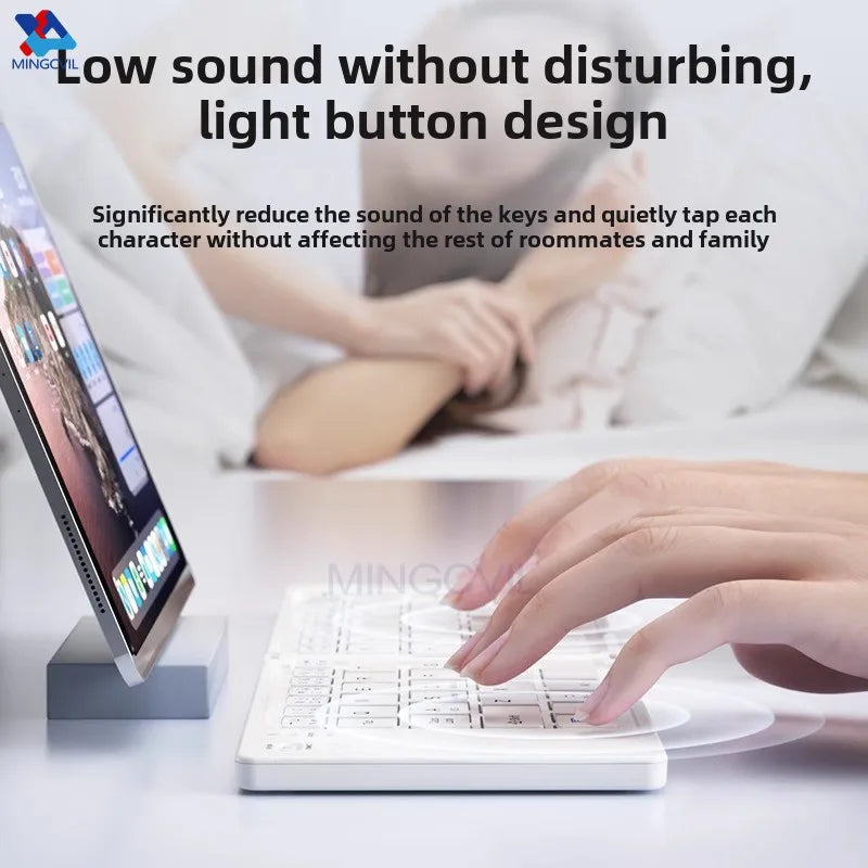 MINGCVIL Mini Foldable Bluetooth Keyboard – Slim, Portable, Rechargeable