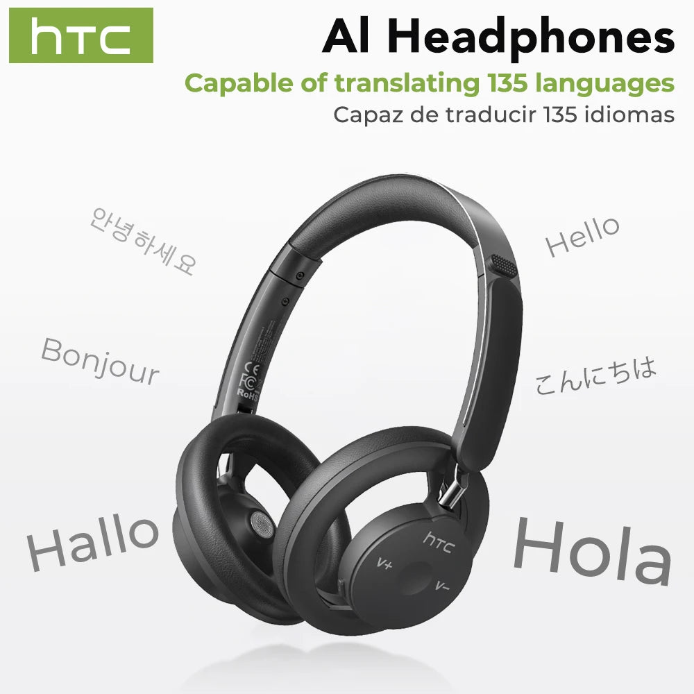 HTC HP06 Bluetooth 6.0 Wireless Open-Ear Headphones – Foldable & Lightweight