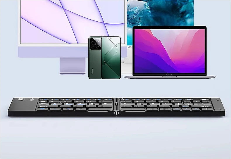 MINGCVIL Mini Foldable Bluetooth Keyboard – Slim, Portable, Rechargeable