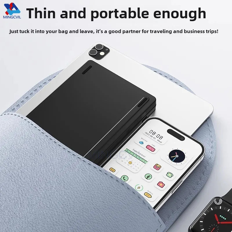 MINGCVIL Mini Foldable Bluetooth Keyboard – Slim, Portable, Rechargeable