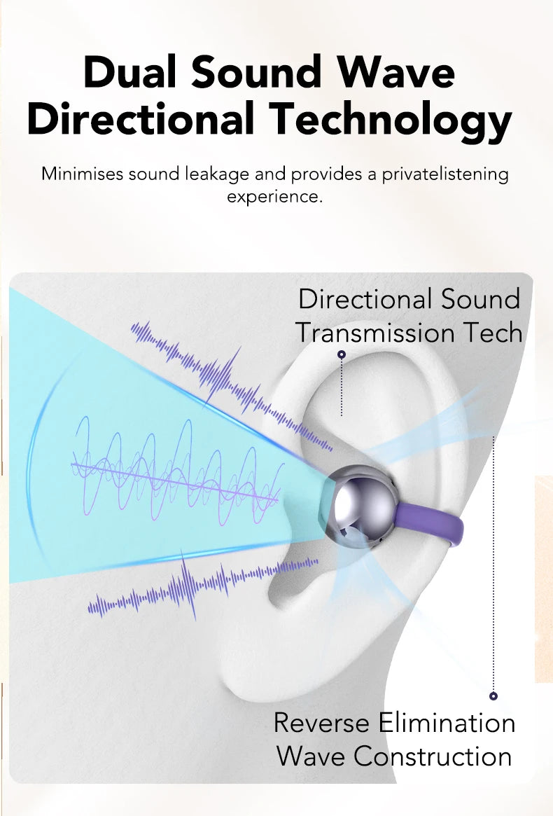 MINISO MS201 Bluetooth EarClip Headphones – AI Translator, 60H Playtime