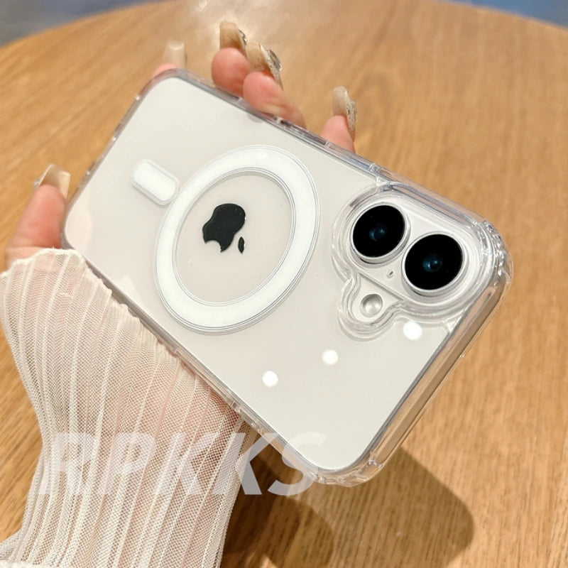 Transparent MagSafe Wireless Charging Case – For iPhone 11–17 Series