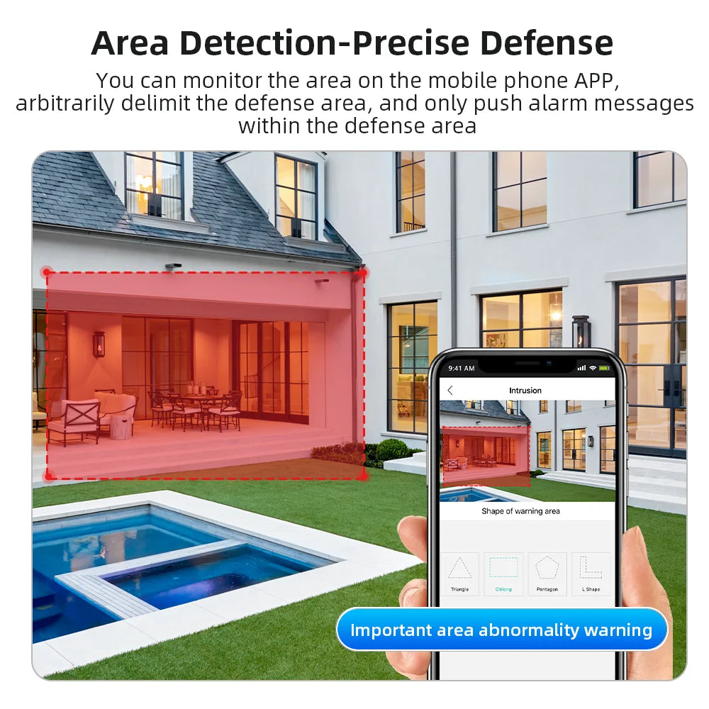 6K HD PTZ Outdoor WiFi Camera – 3 Lens, Auto Tracking Security