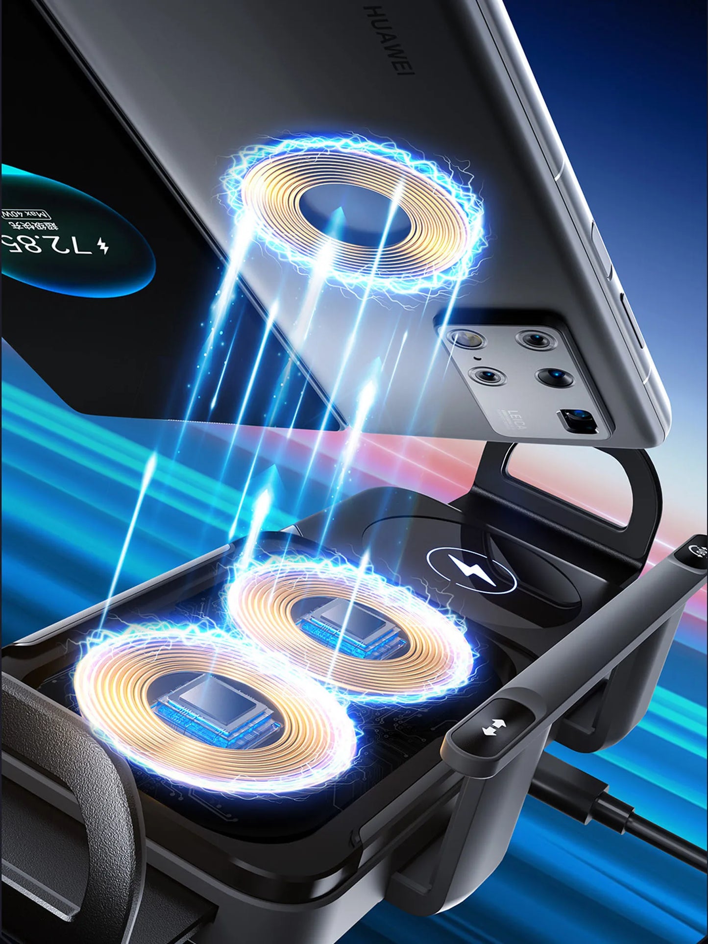 Universal Car Phone Holder & Wireless Charger – MagSafe, Auto-Rotation