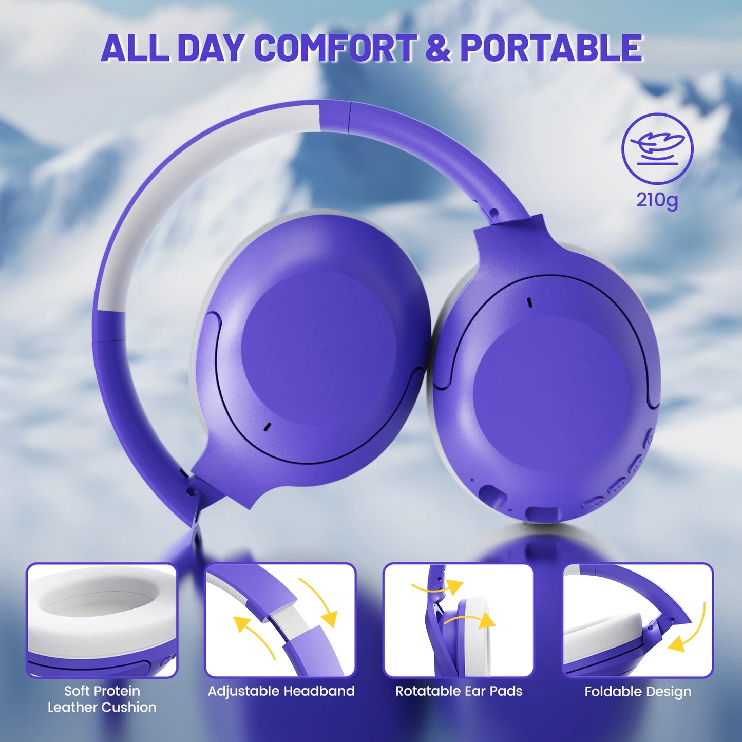 ATTACK SHARK G300 Wireless Gaming Headset – Foldable, ANC, HD Stereo