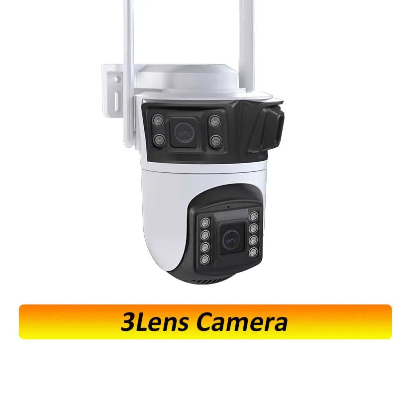 6K HD PTZ Outdoor WiFi Camera – 3 Lens, Auto Tracking Security