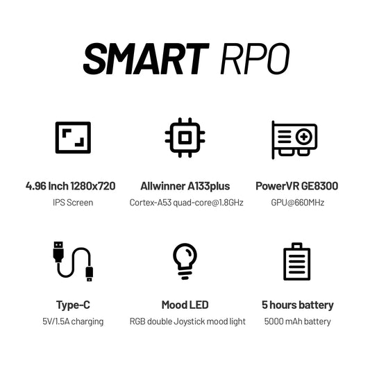 Trimui Smart Pro Handheld Console – 4.96'' IPS, Linux, Retro Gaming