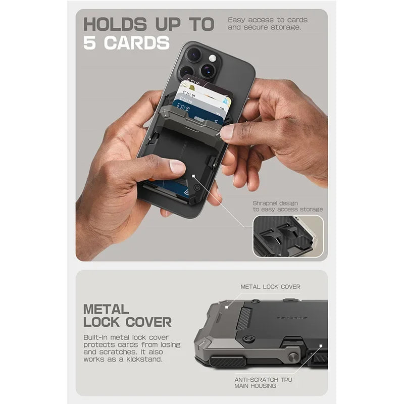 SUPCASE Magnetic Tripod Phone Stand – Credit Card Holder, MagSafe Compatible