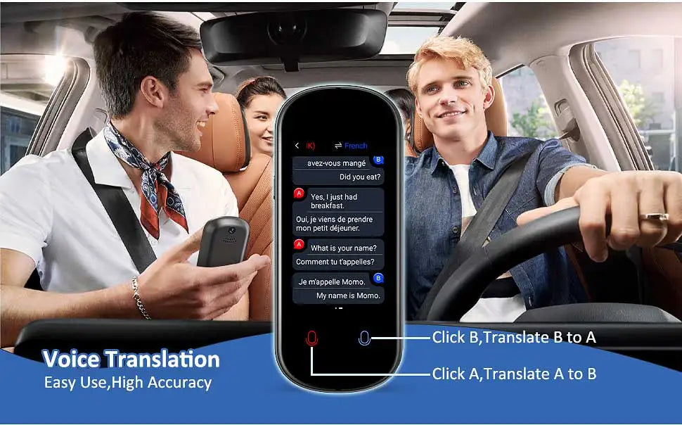 Z2 Instant AI Voice Translator – 3.1'' Touchscreen, Real-Time with Recording