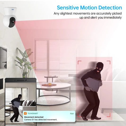 KERUI 5MP 4K Mini WiFi Camera – Tuya Smart AI Indoor Security