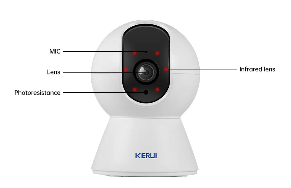 KERUI 5MP 4K Mini WiFi Camera – Tuya Smart AI Indoor Security