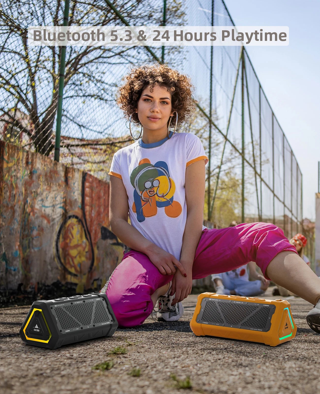 MLOVE P3 Outdoor Bluetooth Speaker – 40W, IPX7 Waterproof, RGB Light