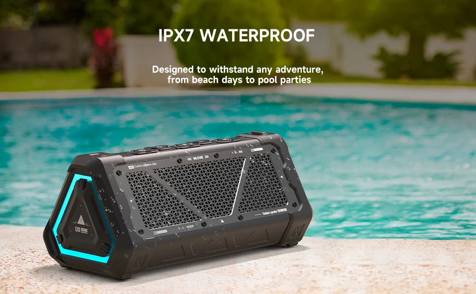 MLOVE P3 Outdoor Bluetooth Speaker – 40W, IPX7 Waterproof, RGB Light