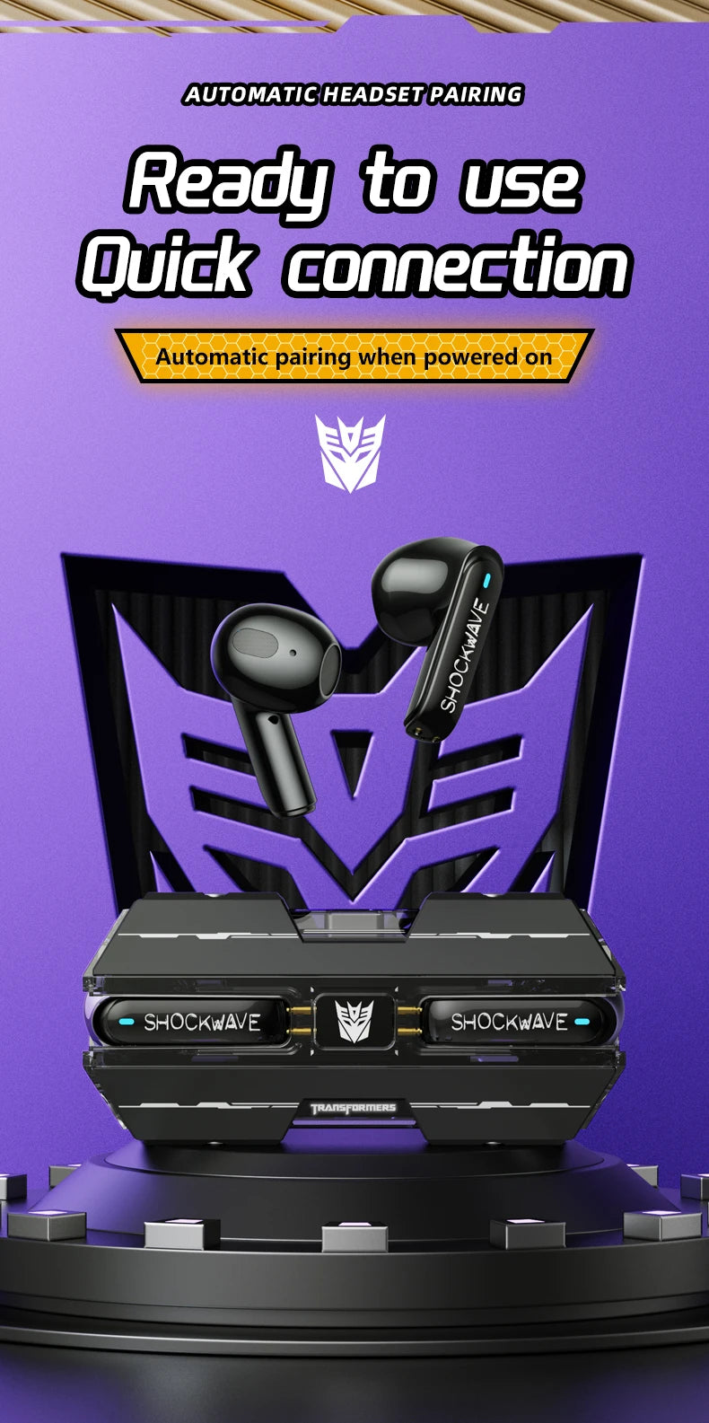 Choice Transformers TF-T01 Bluetooth 5.3 Wireless Earbuds – Gaming & Music