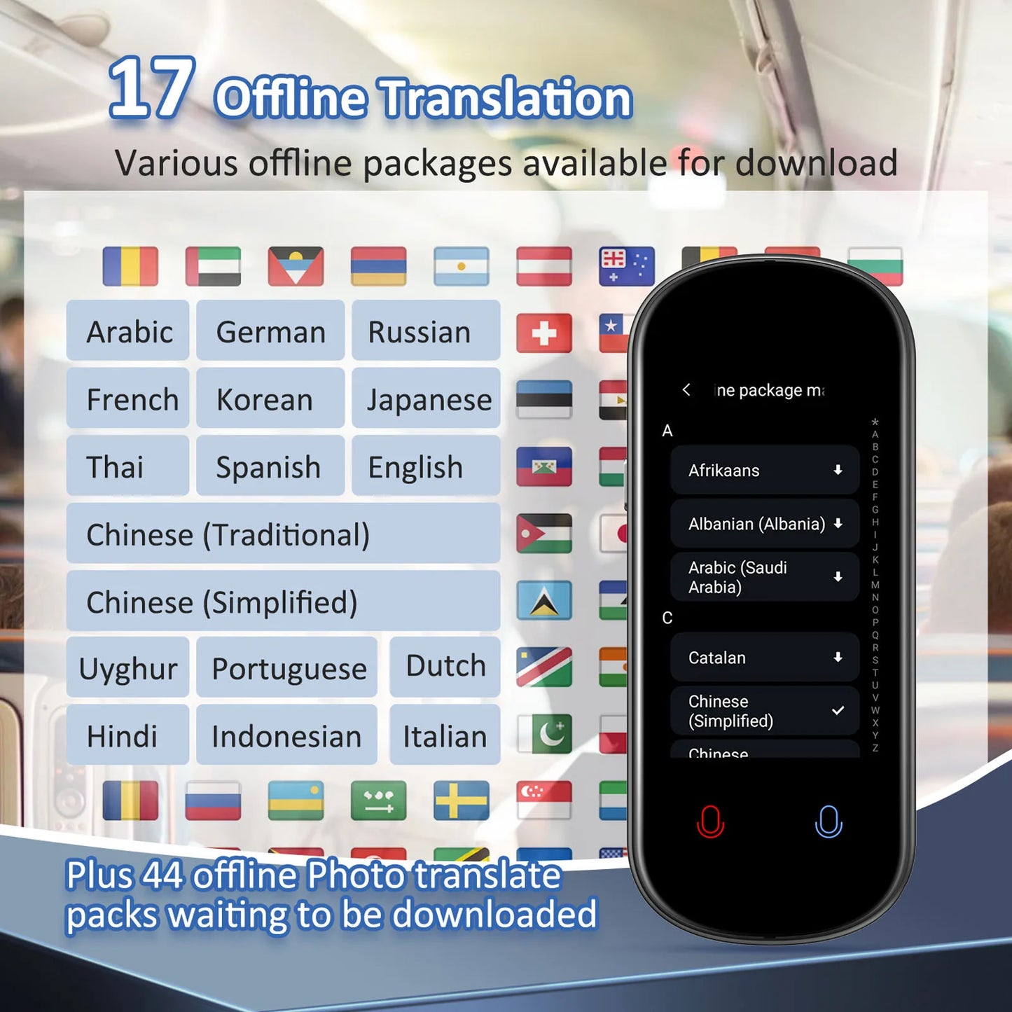 Z2 Instant AI Voice Translator – 3.1'' Touchscreen, Real-Time with Recording