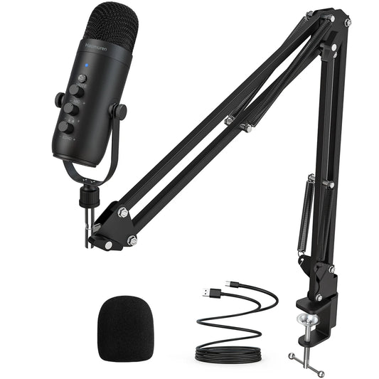 Haomuren USB Streaming Microphone Kit – Cardioid Condenser with Boom Arm