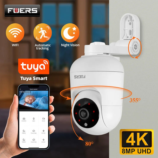 FUERS 4K 8MP WiFi Camera – Tuya Smart Home Security & Baby Monitor